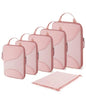 BAGSMART Compression Packing Cubes - 6 Set Travel Packing Cubes for Suitcases, Compression Suitcase Organizers with Shoe Bag - color: 01-Baby Pink