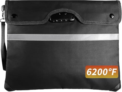 HOMELYLIFE Fireproof Money Bag,A4(15*11.8'') 6200°F Fireproof,Waterproof,Extra Thick Fireproof Cotton Lined for Home/Office Use,Secure Storage for Valuables,ash,Contracts,Jewelry & Important Documents - size: A4 (15*11.8*1in)