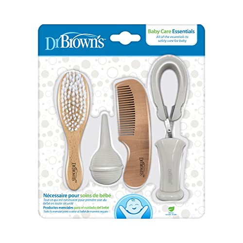Dr. Brown's Baby Care Essentials Kit, Nail Scissors with Case, Nasal Aspirator, Cradle Cap Brush and Comb, BPA-Free - color: Essentials Care Kit, 5-piece