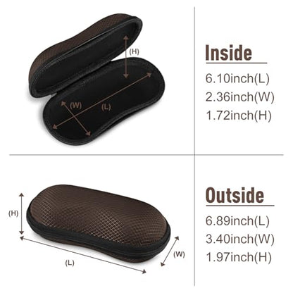 FINTIE Sunglasses Case, Hard EVA Shell Shockproof Sport Glasses Case with Metal Carabiner Travel Zipper Eyeglasses Holder - color: Brown
