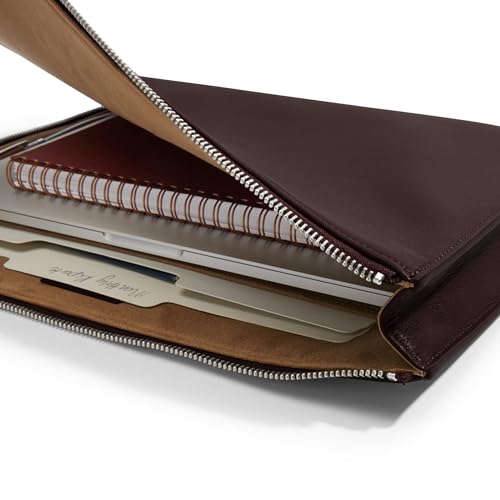 Leatherology Brown Leatherolgy Zippered Document Holder with Interior Pocket for Tablet - color: Brown