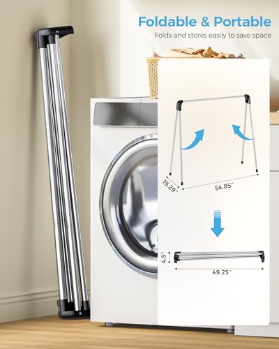 APEXCHASER Clothes Drying Rack Foldable, Stainless Steel Laundry Drying Rack Collapsible, Clothes Hanger for Sweater Baby Clothes Towel for Indoor & Outdoor, Portable Clothes Airer for Travel - size: 48 inch New