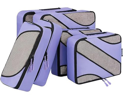 BAGAIL 6 Set Packing Cubes,Travel Luggage Packing Organizers - color: The Lavender, style: 6 Set