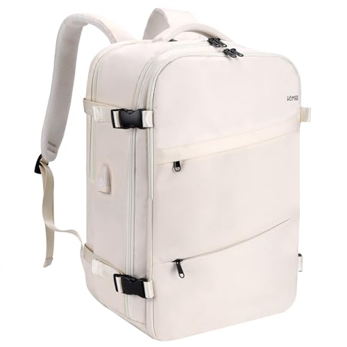 HOMIEE 50L Travel Backpack Large Suitcase Water Resistant Luggage Daypack Carry on Backpack for Men Women Fits 17.3 Inch Laptop, Beige - color: Beige, size: 3X-Large