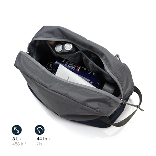 Travel Toiletry Bag 8L, Large Packing Cube with Waterproof TPU Wet/Dry Compartment - color: Ash Grey, size: 8L