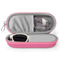 Double Eyeglasses Case, Dual Glasses Sunglasses Organizer with Zipper Closure, Eyewear Storage Box for Men Women Travel - color: Rosepink
