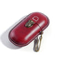 Leather eyeglass protective case - Portable travel sunglasses case - Suitable for both men and women - style: Buckle-red