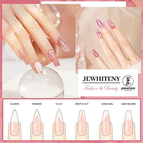 JEWHITENY 14 PCS Poly Nail Gel Kit Poly Extension Gel Kit Starter Kit With Slip Solution Professional Extension Set With LED Lamp Nail Art Design Beginner All In One - color: A01