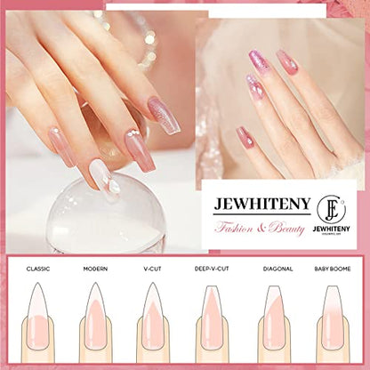 JEWHITENY 14 PCS Poly Nail Gel Kit Poly Extension Gel Kit Starter Kit With Slip Solution Professional Extension Set With LED Lamp Nail Art Design Beginner All In One - color: A01