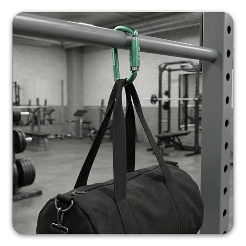 FresKaro 3inch 12kN-2698lbs Auto Locking Carabiner Clips, Solid D Shape, Heavy Duty 7075 Aluminum, Lightweight 1.09oz, Rust Proof, for Hammock, Hiking, Dog Leash, Keychain etc., Multi-Colors - color: Green-3pcs