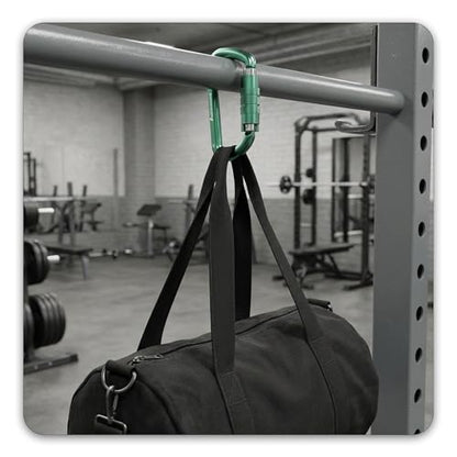 FresKaro 3inch 12kN-2698lbs Auto Locking Carabiner Clips, Solid D Shape, Heavy Duty 7075 Aluminum, Lightweight 1.09oz, Rust Proof, for Hammock, Hiking, Dog Leash, Keychain etc., Multi-Colors - color: Green-3pcs