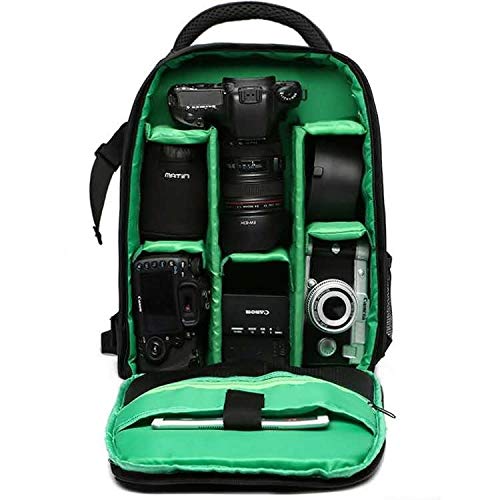 Waterproof SLR/DSLR Camera Backpack Shoulder Bag Travel Case For Canon Nikon Sony Digital Lens (Large, Green) - color: Green, size: Large