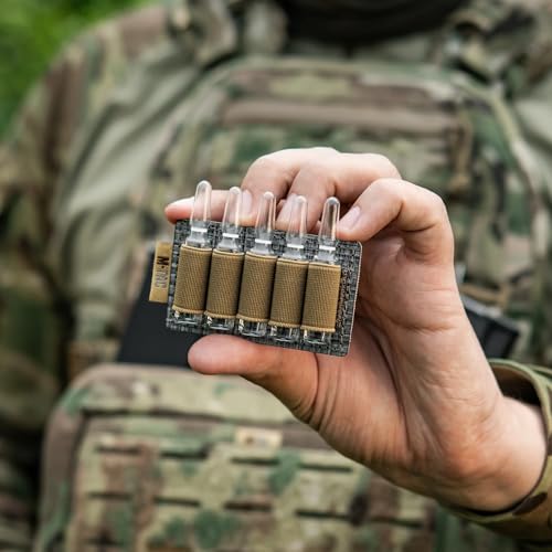 M-Tac Modular Ampoule Organizer Insert | Tactical Insert with Elastic Loops & Loop Velcro Backing | Fits Medical Kits & Backpacks, 5 Slot - color: Coyote, size: 2 ml