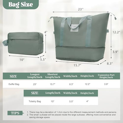 Merax Luggage Set 6 Piece,Lightweight Hardshell Suitcase with Double Spinner Wheels Handle Password Lock,14 IN Cosmetic Case 20/24/28 IN Luggages with Duffel Bag and Toiletry Bag,Army Green - color: Army Green, style: 14+20+24+28+bags