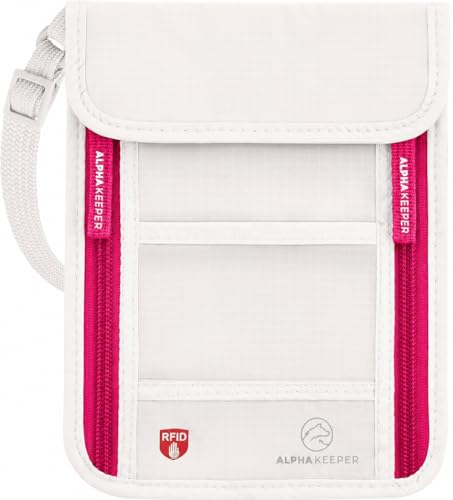 Neck Wallet, Travel Pouch For Passport Holder And Documents, Travel Neck Wallet For Traveling Women - color: Dragonfruit Milk