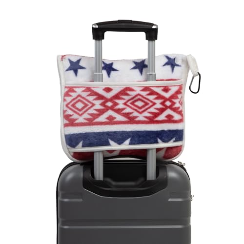 Carstens, Inc. Travel Blanket, Premium Compact 2-in-1 Airplane Blanket/Pillow, Wrangler Western Sky - color: Wrangler Western Sky