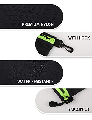 GOX Ultra Light Carry On Small Zipper Pouch, Toiletry Bag, Packing Sack, Makeup Bag, Digital bag,Watre Repellent Nylon (Black) - color: Black