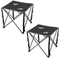 ARROWHEAD OUTDOOR 26” (66cm) Portable Camping Folding Table, 2 Cup Holders, Square, Carrying Case, Steel Frame, High-Grade 600D Canvas - color: Black 2pack