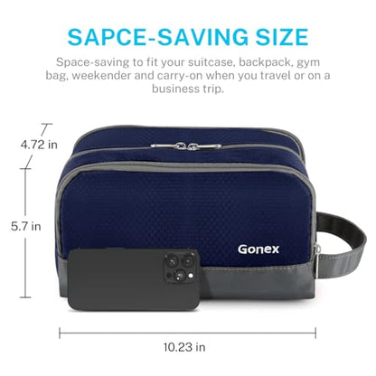 Gonex Travel Toiletry Bag Nylon, Shaving Bag Toiletry Organizer Deep Blue - color: Deep Blue