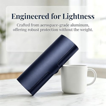Philley Aluminum Ultra-Light Eyeglasses Case Hard Shell Nearsighted Glasses Case for Women & Men - color: Dark Blue
