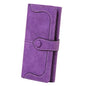 Women's Vegan Leather 17 Card Slots Card Holder Long Big Bifold Wallet - color: Purple