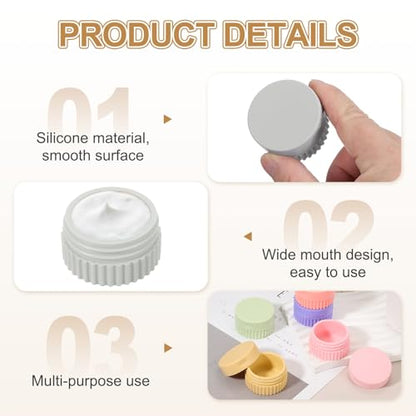 uxcell 4pcs Travel Containers for Toiletries, 0.68oz 20ml Small Silicone Cream Jars Leak-proof Travel Essentials with Lid for Cosmetic Body Skin Cream, Gray - color: Gray