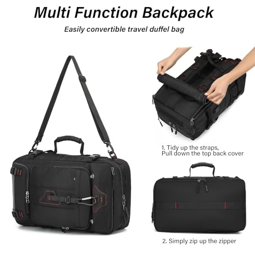 Travel Backpack for Men & Women, 35L Large Backpack Fit for 15 Inch Laptop Durable Convertible Duffle Bag with Shoe Compartment, Wet Pocket