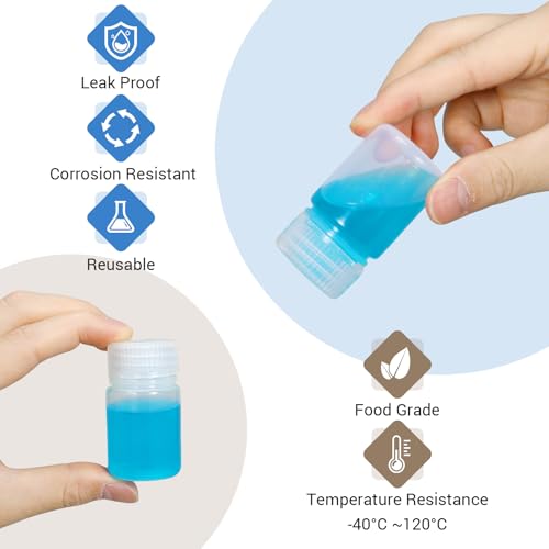 12 Pack 1oz Plastic Bottles with Lids - Wide Mouth BPA-Free Leak-Proof Sample Containers for Lab Reagents, Pills, Cosmetics, Travel Toiletries & Essential Oils Storage (Transparent, 1OZ/30ML) - size: 1OZ/30ML
