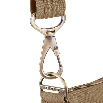 Travelon Anti-Theft Signature 3 Compartment Crossbody Bag - color: Latte