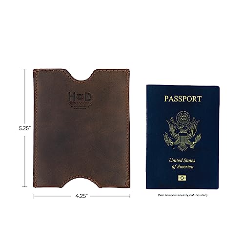 Hide & Drink, Travel Passport Pocket Sleeve Handmade from Full Grain Leather - Bourbon Brown - color: Bourbon Brown