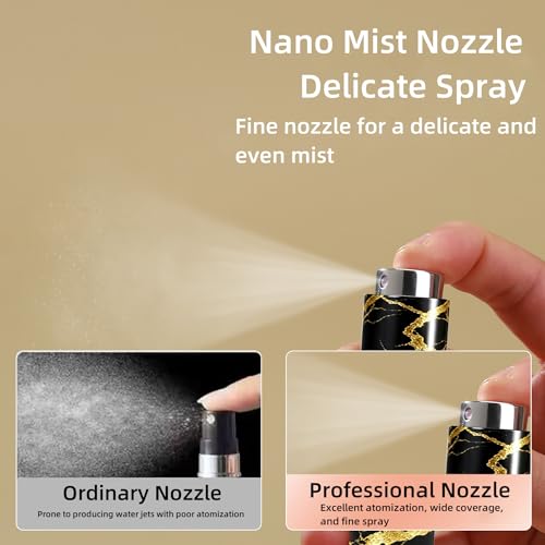 5ml Perfume Atomiser Refillable Bottles Portable Mini Spray Travel Bottle Easy to Refill Empty Atomizer Bottle for Purse Handbag Pocket Luggage,Bright Color (White gold marble 1) - color: White gold marble 1