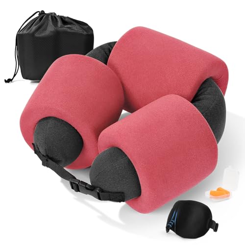 3-Ring Memory Foam Travel Neck Pillow It has obtained a Patent. The Three Rings can be movably Adjusted to Provide Flexible Support for The Neck, Head, and Other Areas.Peach Pink - color: Peach Pink