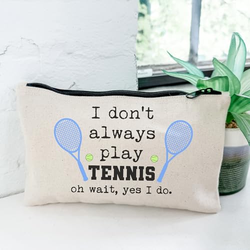 Moonlight Makers, I Don't Always Play Tennis (Oh Wait), Funny Canvas Makeup Bag, Organizer Pouch, Cute Travel Accessories for Women, 100% Cotton Cosmetic & Toiletry Bags - style: I Don't Always Play Tennis