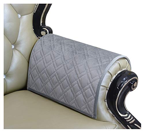 HAOMAIJIA Sofa Armrest Cover, Recliner Chair Arm Cover,Armchair Slipcover Nonslip Quilted Furniture Protector for Leather Sofa Couch (BGray, Sofa Armrest Cover-2 Pieces) - color: Bgray, size: 20 x24 Inches Sofa Armrest Cover-2 Pieces