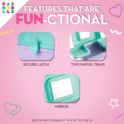 Caboodles Pretty in Petite Makeup Box, Pink Sparkle, 2 Swivel Trays, (Pack of 3) - color: Pink Sparkle, size: 8.82 x 5.88 x 3.66 inches (Pack of 3)