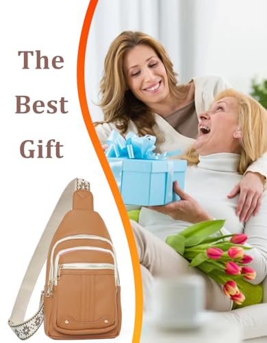Mothers Day Gifts for Mom Aunt Coworker Nurse Grandma Mom Gifts from Daughter Son Husband Crossbody Bag Anniversary Birthday Friendship Gifts for Women Small Sling Bags Fanny Pack Christmas Gift Ideas - color: Light Brown