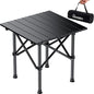 HOMGEN Durable Camping Foldable Table-Ease of Assembly-Stable and no Wobbling-16'' Height Small Folding Table-16'' L x 16'' W Desktop Size-Load-Bearing 66lbs-Portable Picnic Table for Hiking/RV Trip