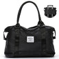 Travel Gym Bag for Women, LANBX Tote Bag Carry on Luggage Sport Duffle Weekender Overnight Bags with Wet Pocket (Black) - color: Black