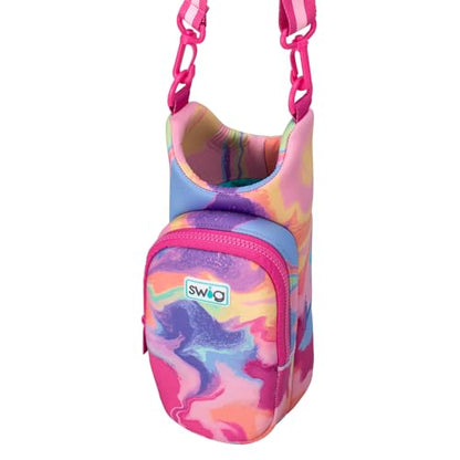 Swig Life Water Bottle Sling Bag, Water Bottle Holder with Adjustable Strap, Bottles Carrier Bag with Zippered Phone Pocket, Holds 36oz Bottles, Bottle Accessories (Candy Crush) - color: Candy Crush