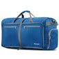 Gonex Large Foldable Travel Duffle Bag with Shoes Compartment, Packable Lightweight Water Repellent Duffel Bag for Camping Gym Weekender Bag - color: Deep Blue, size: 40L