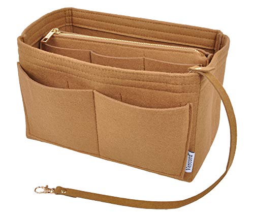 Vercord Felt Organizer Insert For Purse Handbag Tote Bag In Bag Inside Shaper Divider Neo Coffee Medium - color: A Coffee, size: Medium
