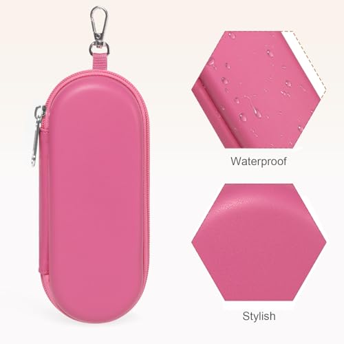 Double Eyeglasses Case, Dual Glasses Sunglasses Organizer with Zipper Closure, Eyewear Storage Box for Men Women Travel - color: Rosepink