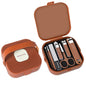 Nail Clippers Set for Men and Women 7 Pieces Stainless Steel Grooming Kits, Fingernail and Toenail Clipper Cutters with Luxurious Travel Case Nail Care Tools Manicure Pedicure Kit, Brown - color: Brown
