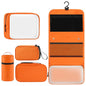 Toncoke Travel Toiletry Bag Set, Hanging Toiletry Bag Premium Faux Leather, Toiletry Bag for Women & Men, Travel Essentials Makeup Bag Water-resistant, Faux Leather Orange - color: Faux Leather Orange