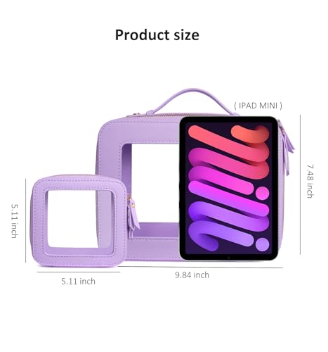 LETGO Clear Makeup Bags - TSA Approved Toiletry Bags with Zipper, Makeup Organizer for Carry-on Travel Essentials, Cosmetic Bags for Women & Men (Large Purple) - color: Purple, style: Large