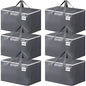 BlissTotes Large Moving Boxes and with Zippers & Handles Moving Supplies with lids, Heavy Duty Totes for Storage Bags for Space Saving, Fold Flat, Moving and Storing 125L, 6 Pack - size: 125L-6 Packs