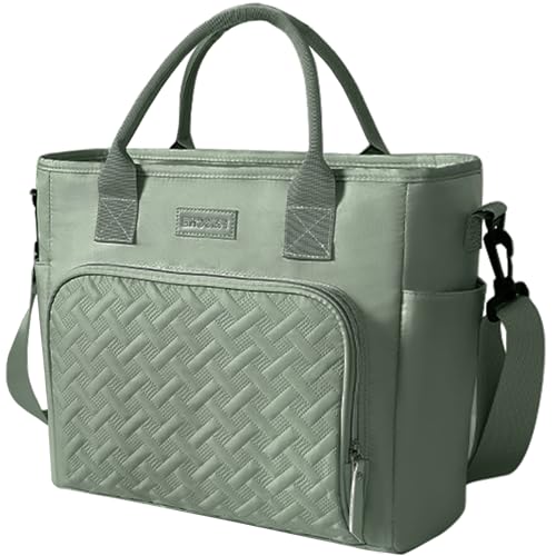 Lunch Bag Insulated Leakproof with Adjustable Shoulder Strap, Lunch Bag Women Lightweight for Work Travel Beach Picnic, Large, Green - color: Green-3, size: Large