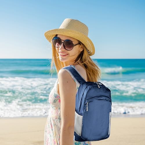 Waterproof Foldable Backpack Dry Storage Lightweight Daypack 35L Outdoor Backpack for Beach Men Women Dark Blue - color: Blue