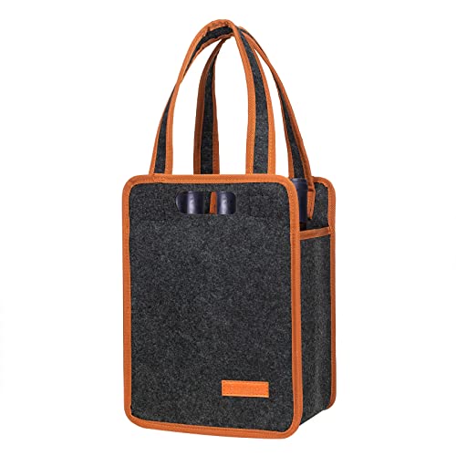 Foyego 6 Bottle Wine Tote Bag, Insulated Thermal Padded Wine Carrier Tote, Reusable Wine Bags for Wine Bottles Travel, Camping and Picnic, Perfect Wine Lover Gift - color: 6 Bottle