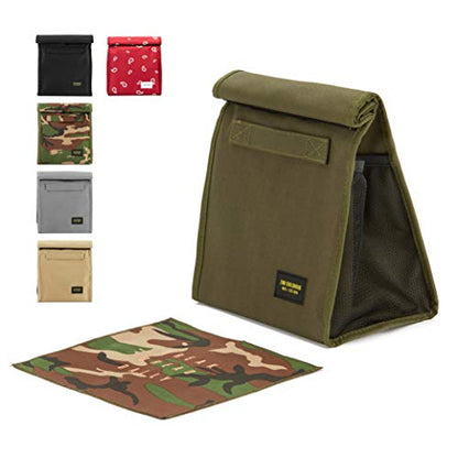 2nd Childhood Rolltop Lunch Bag for Work or School – Compact, Foldable & Low Profile Design – Insulated Reusable Bag with Handle – Slim, Durable & Stylish - 3.5L (Green) - color: Green